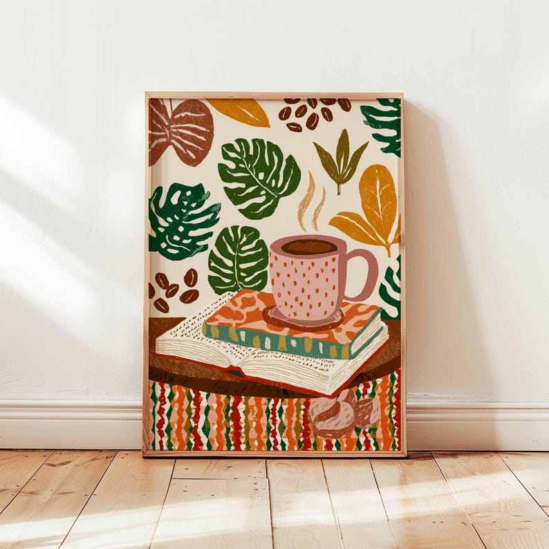 Espresso-dekorationstryck, modern kaffeposter, köksväggkonst bild 1
