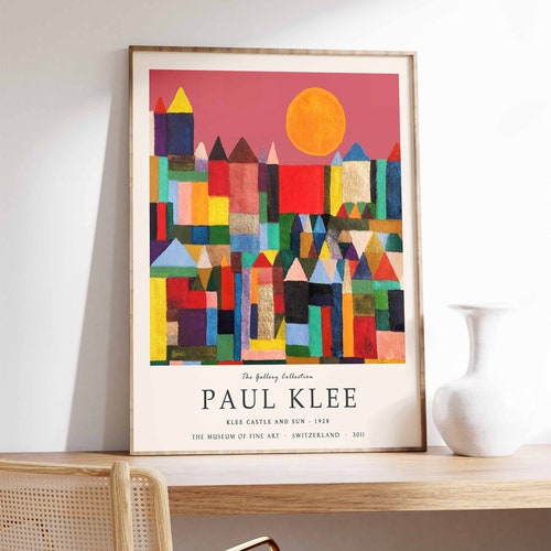 Paul Klee "Castle and Sun" Exhibition Art Print, Abstract Colorful Modern Art