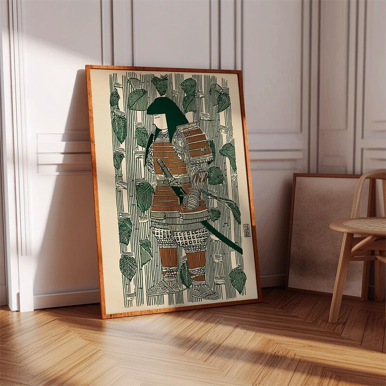 Japanese Samurai Poster, Vintage Ukiyo-e Warrior Print, Traditional ...
