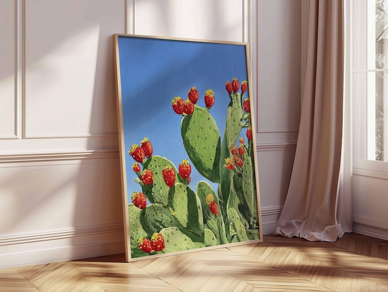 Prickly Pear Cactus Print, Southwestern Wall Art - Etsy