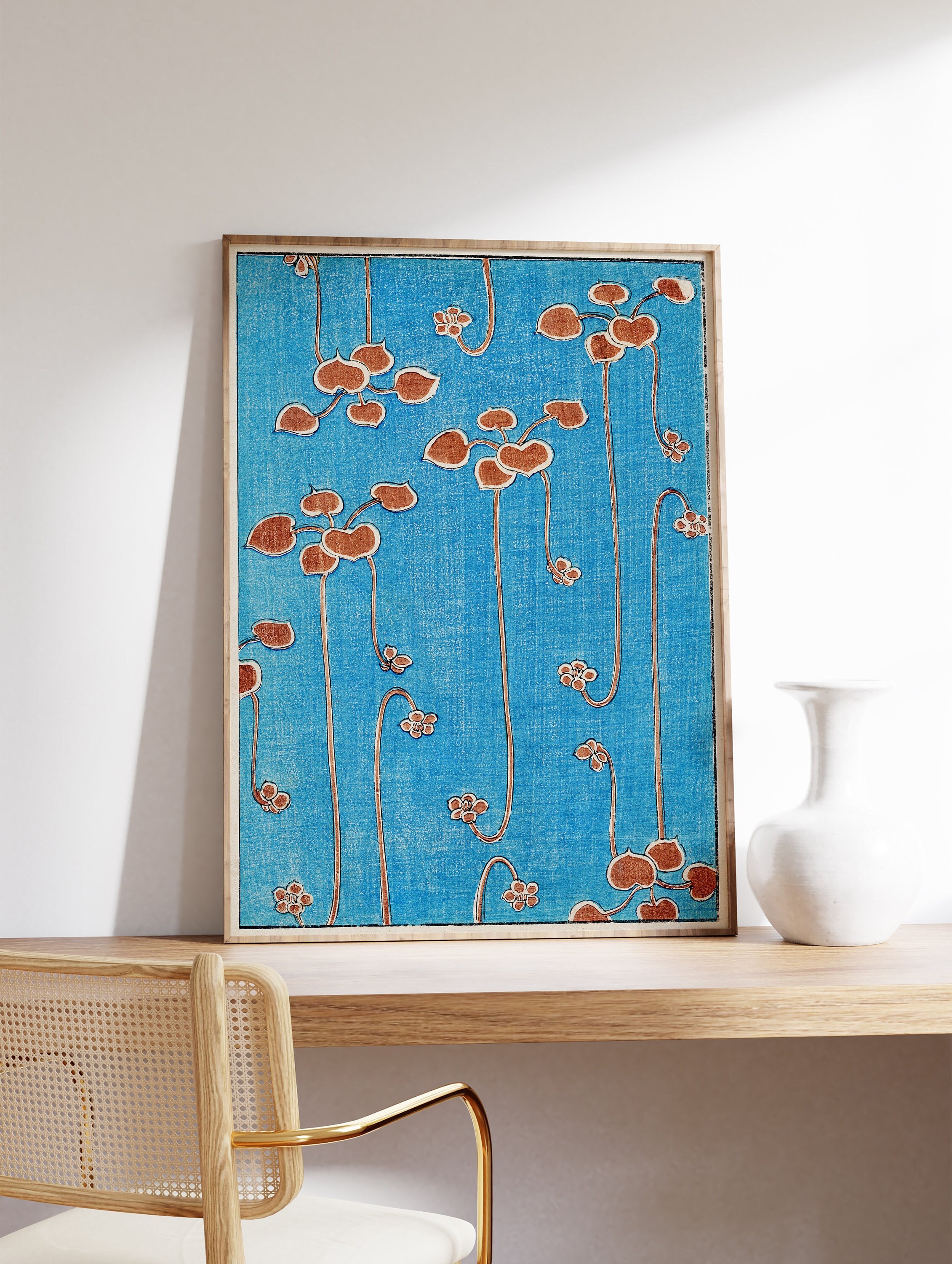 Framed Asian Floral Art New Etsy