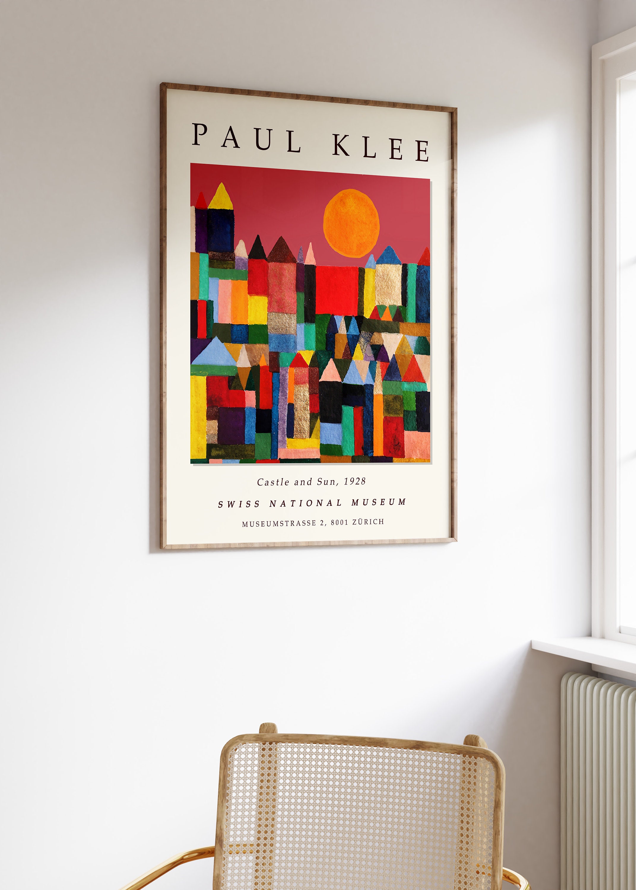 Paul Klee 'castle and Sun' Exhibition Poster, Abstract Colorful