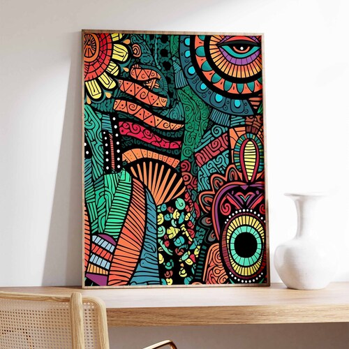Afrikanische Stammeskunst, Afrikanisches Musterplakat, Cultutral Wanddruck, Schwarze Wandkunst, Afrikanisches Dekor, Geometrisches Muster Plakat, Schwarze Kulturkunst