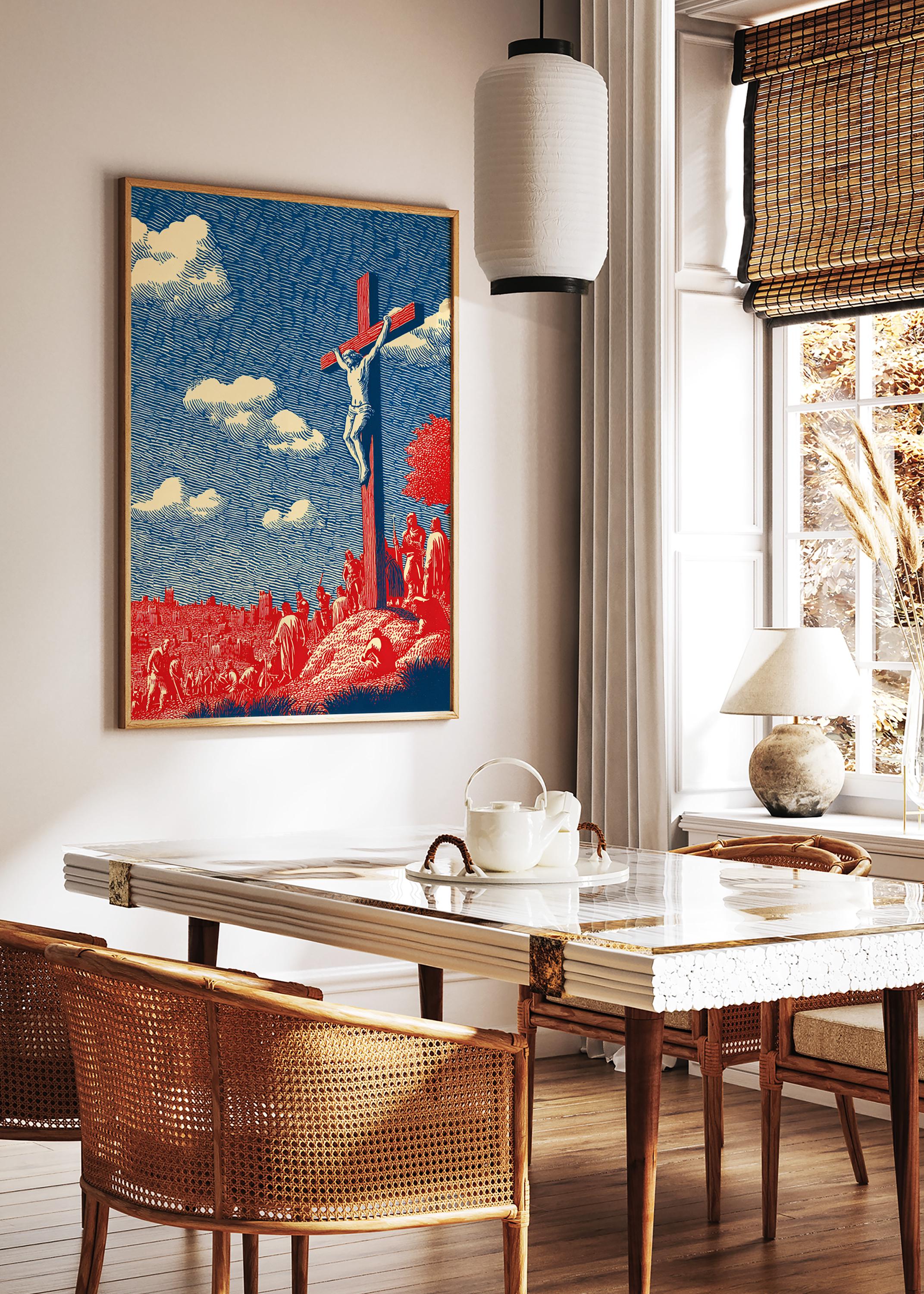 Jesus on Cross Poster | Christian Crucifixion Wall Art Print | Biblical ...