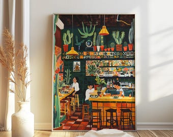 Lámina decorativa vibrante para taquería, decoración de cocina mexicana