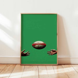 Rugby Poster, Sports Print, Rugby Wall Art, Athlete Decor, Rugby Illustration, Rugby Ball Poster, Rugby Player Print, Gift for Rugby Fans