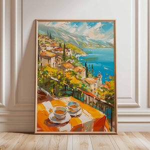 Coffee Poster, Italian Espresso Print, Kitchen Decor, Retro Coffee Art, Vintage Food Art, Food and Drink Poster