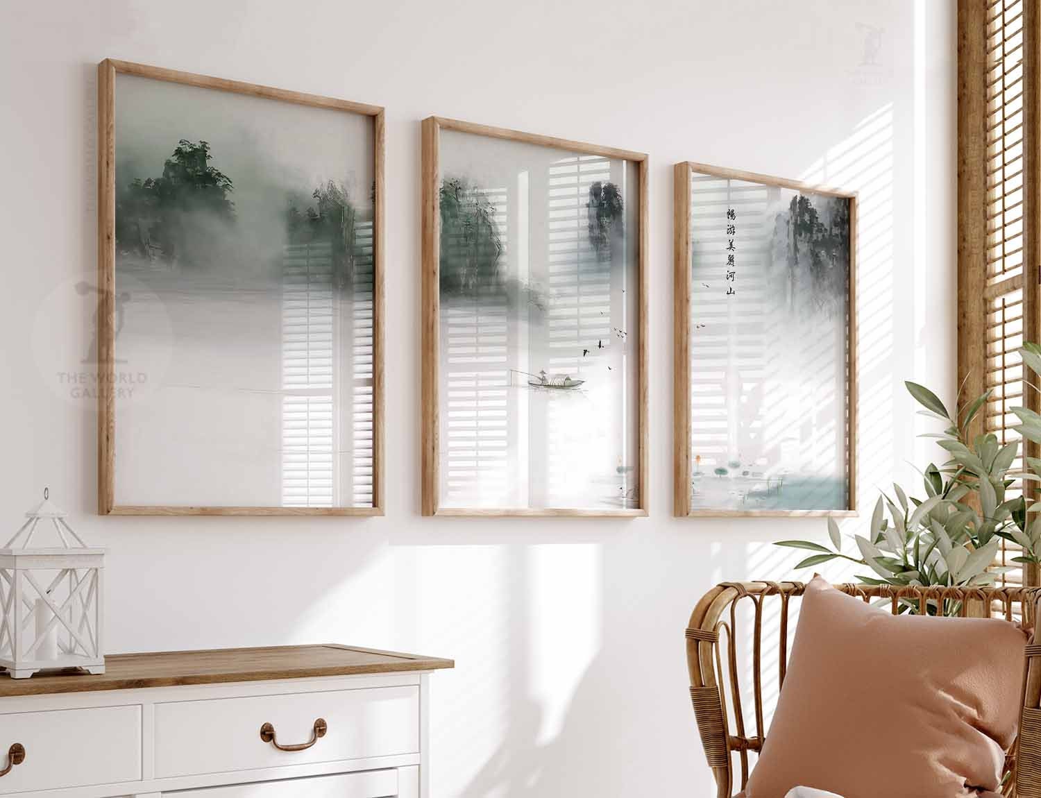 Japanese Wall Art Set of 3 Posters, Japanese Wall Print, Floral Print ...