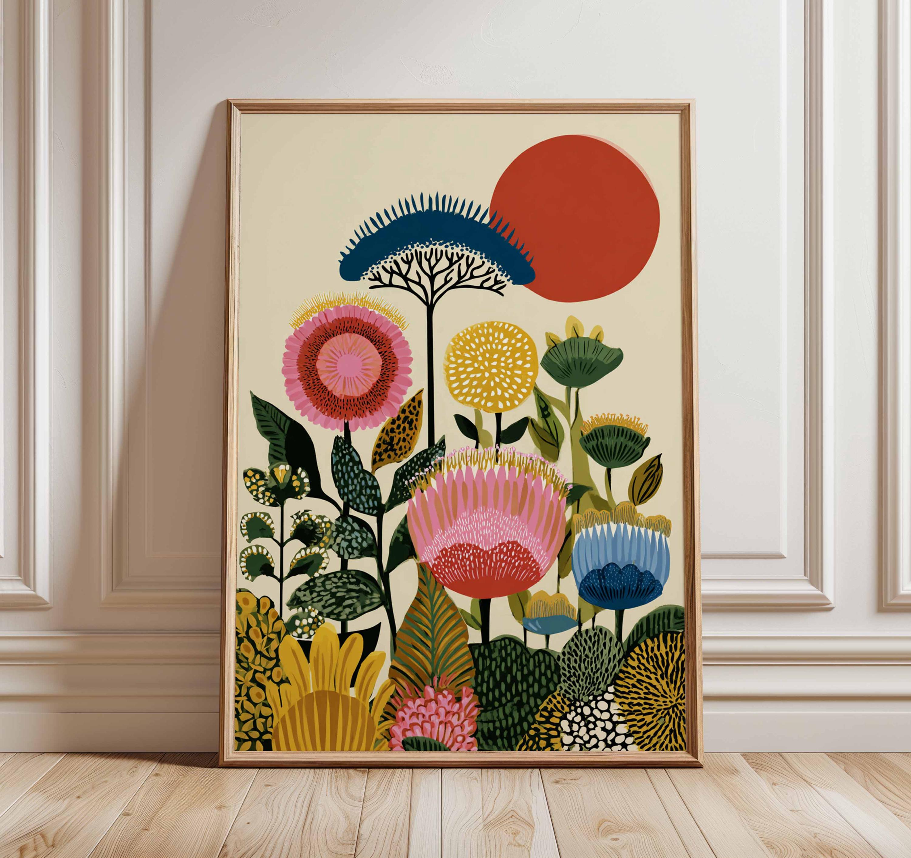 Colorful Botanical Wall Art Print, Modern Floral Poster, Vibrant Flower ...