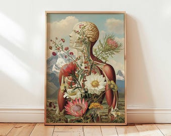 Human Anatomy Poster, Human Body Posters, Anatomy Wall Prints, Educational Medical Print, Doctor Office Decor, Vintage Style Anatomy Poster