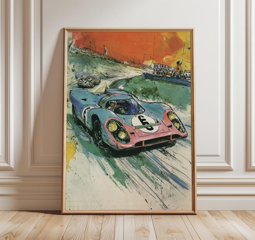 Le Mans Racing Poster, Vintage Car Art, Retro Motorsport Print - Etsy