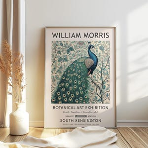 William Morris Print, William Morris Exhibition Poster, Kew Gardens Print, London Print, William Morris Poster, Vintage Art, Peacock Print