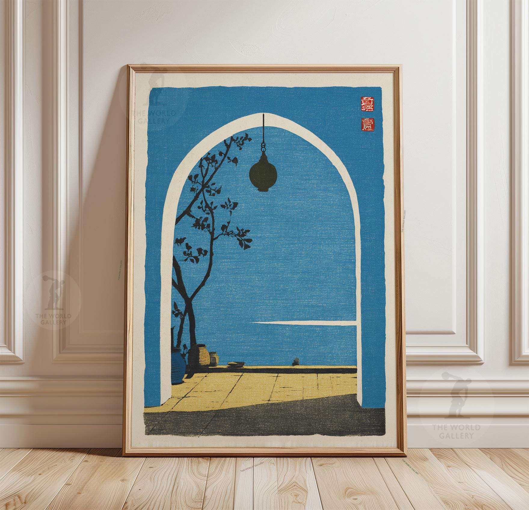 Moroccan Archway Poster | Coastal Blue Wall Art | Mediterranean ...