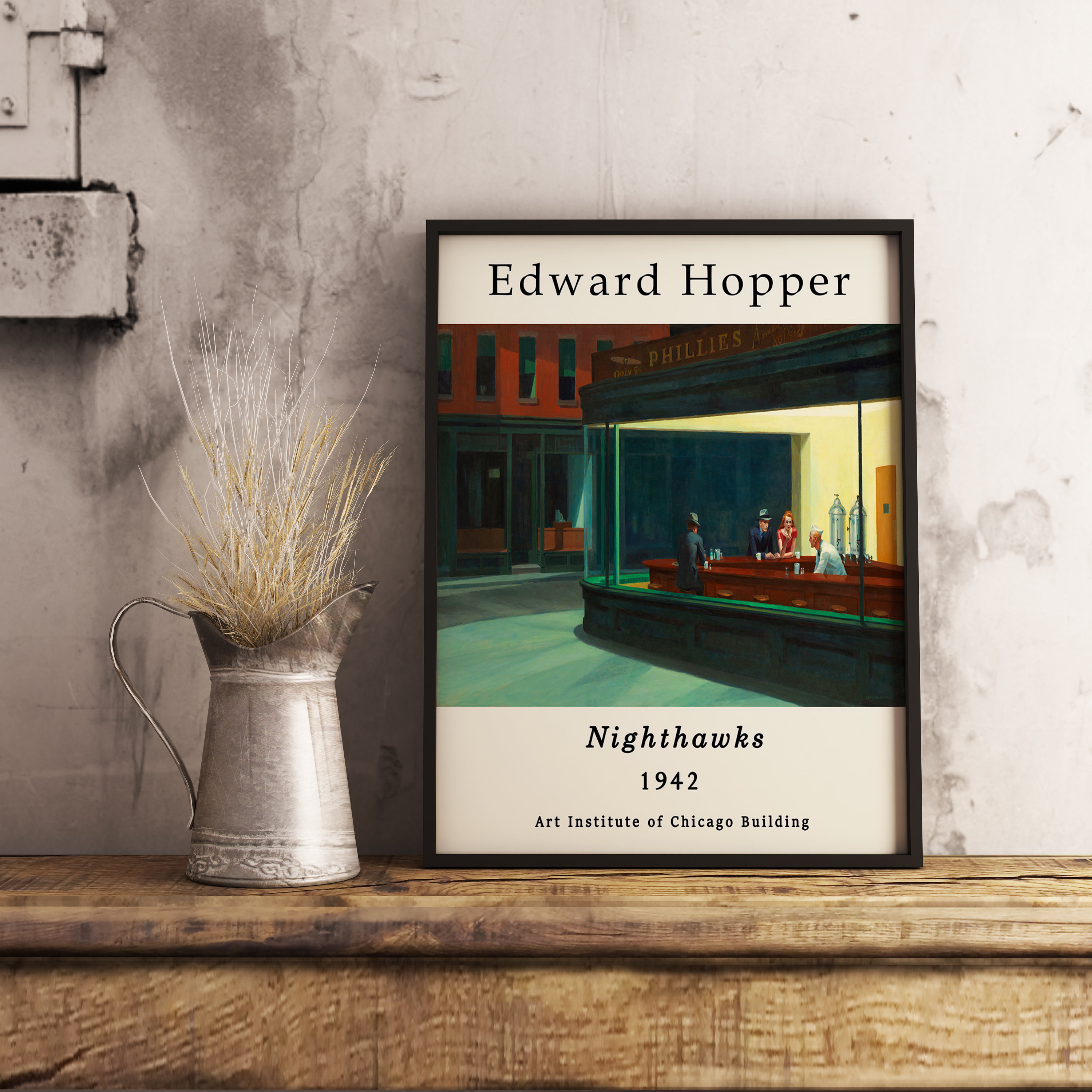 エドワード・ホッパーの『ナイトホークス(Nighthawks)』のアートワーク