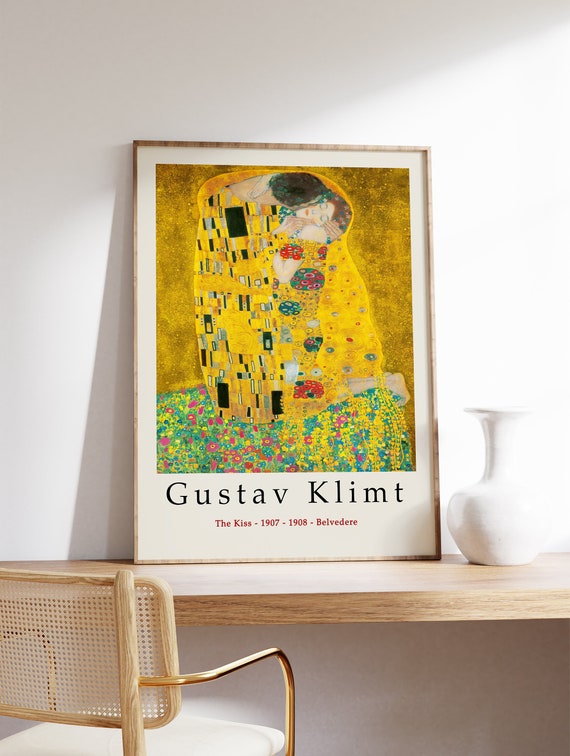 Gustav Klimt Poster Gallery Quality the Kiss - Etsy