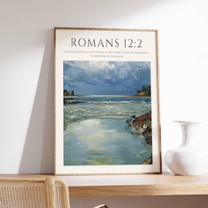 Christian Poster, Bible Verse Poster, Bible Art, Monet Poster, Christian Gift, Christian Decor, Floral Print, Botanical Wall Art, Floral Art