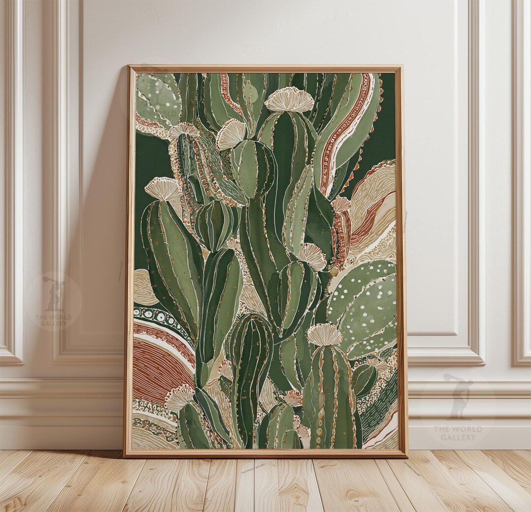 Cactus Botanical Print | Desert Plant Southwest Boho Wall Art - Etsy