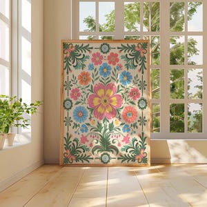 Vintage mexikanische Poster, mexikanische Drucke, mexikanische Dekoration, traditionelles lateinisches Dekor, Blumendruck, Botanische Wandkunst, Tropischer Druck, lateinische Kunst