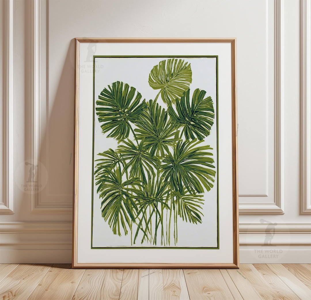 Tropical Leaf Poster | Botanical Wall Art | Palm Leaf Print | Green ...