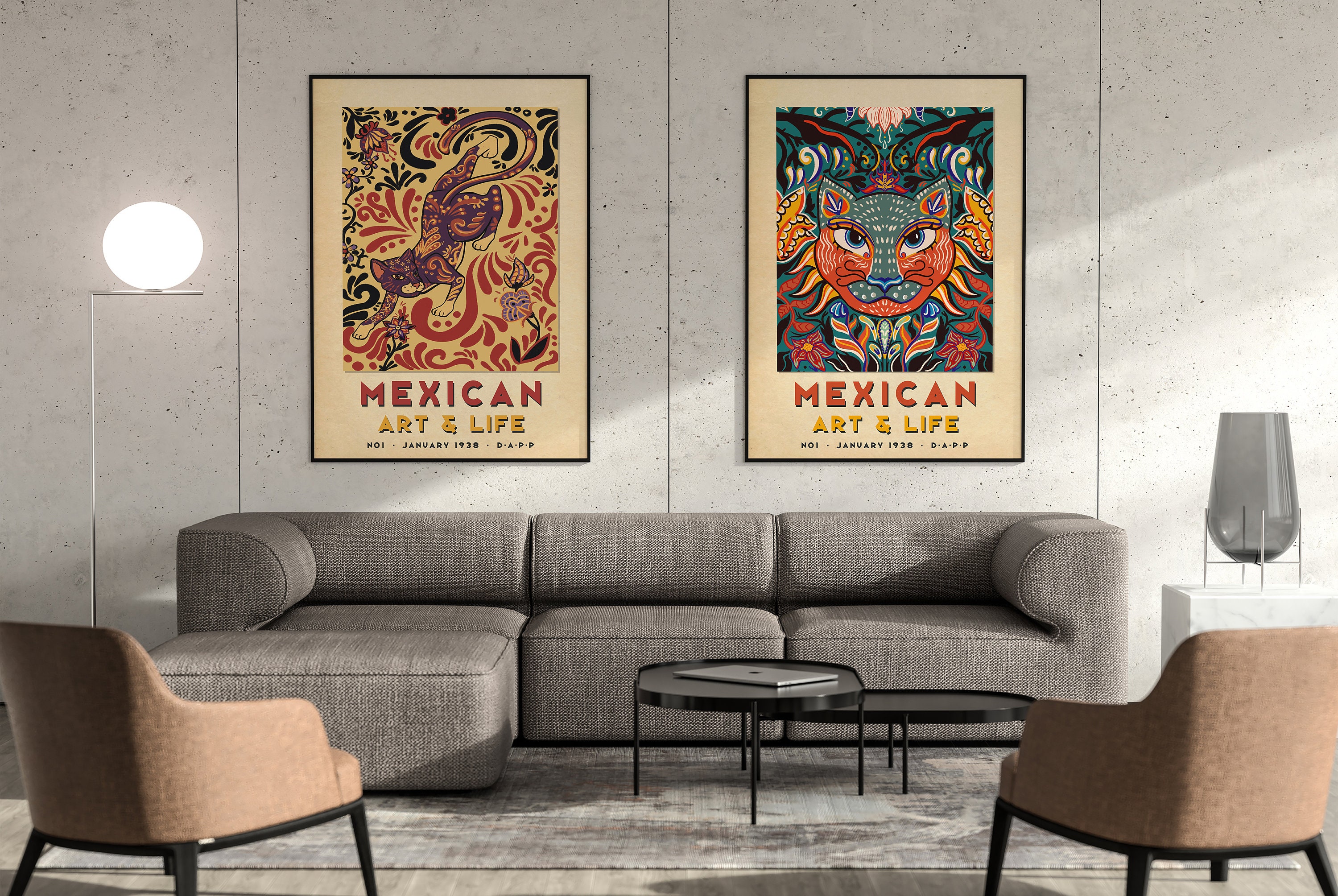 Mexican Set of 2 Prints Mexican Art Poster Mexican Art Etsy