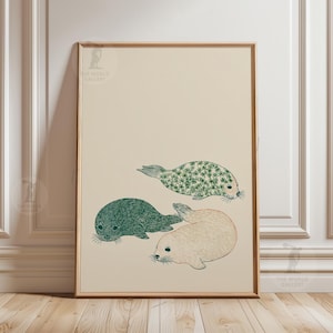 Sältriotryck | Skandinavisk minimalistisk kustdjursillustration