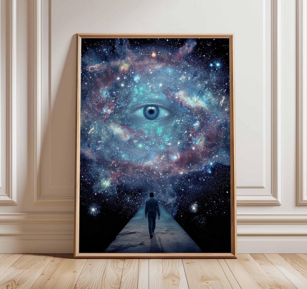 Surreal Galaxy Eye Poster | Cosmic Space Art Print | Modern Wall Decor ...