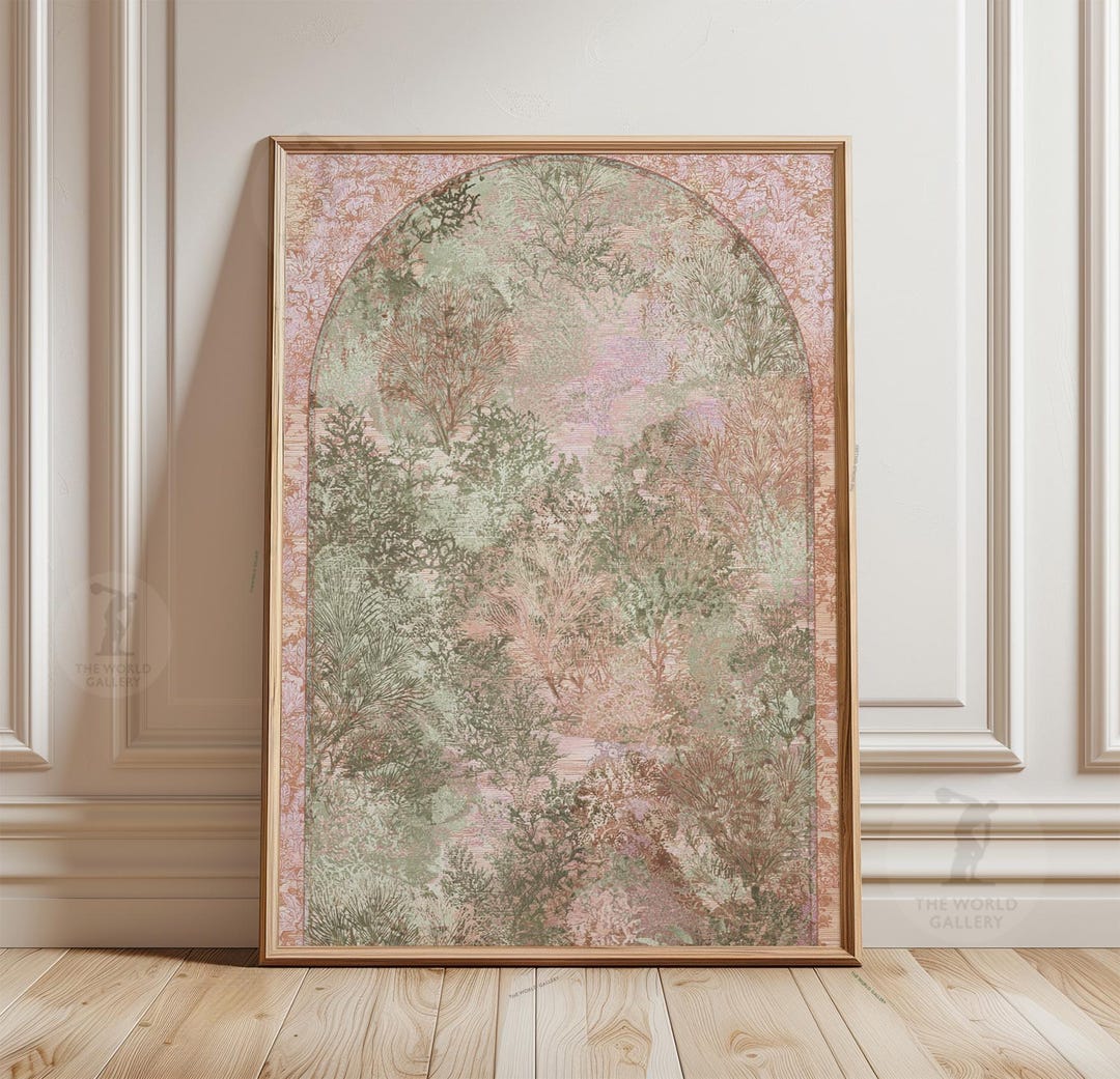 Botanical Arch Poster | Vintage Garden Print, Soft Floral Wall Art - Etsy
