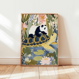 Panda Print, Cute Animal Poster, Panda Wall Art, Nursery Decor Print, Wildlife Poster, Panda Bear Gift