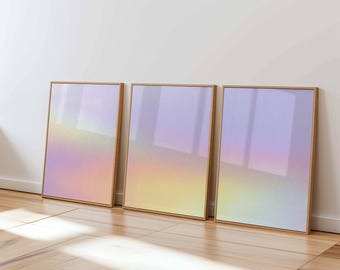 Pastel Gradient Wall Art Print Set, Minimalist Home Decor