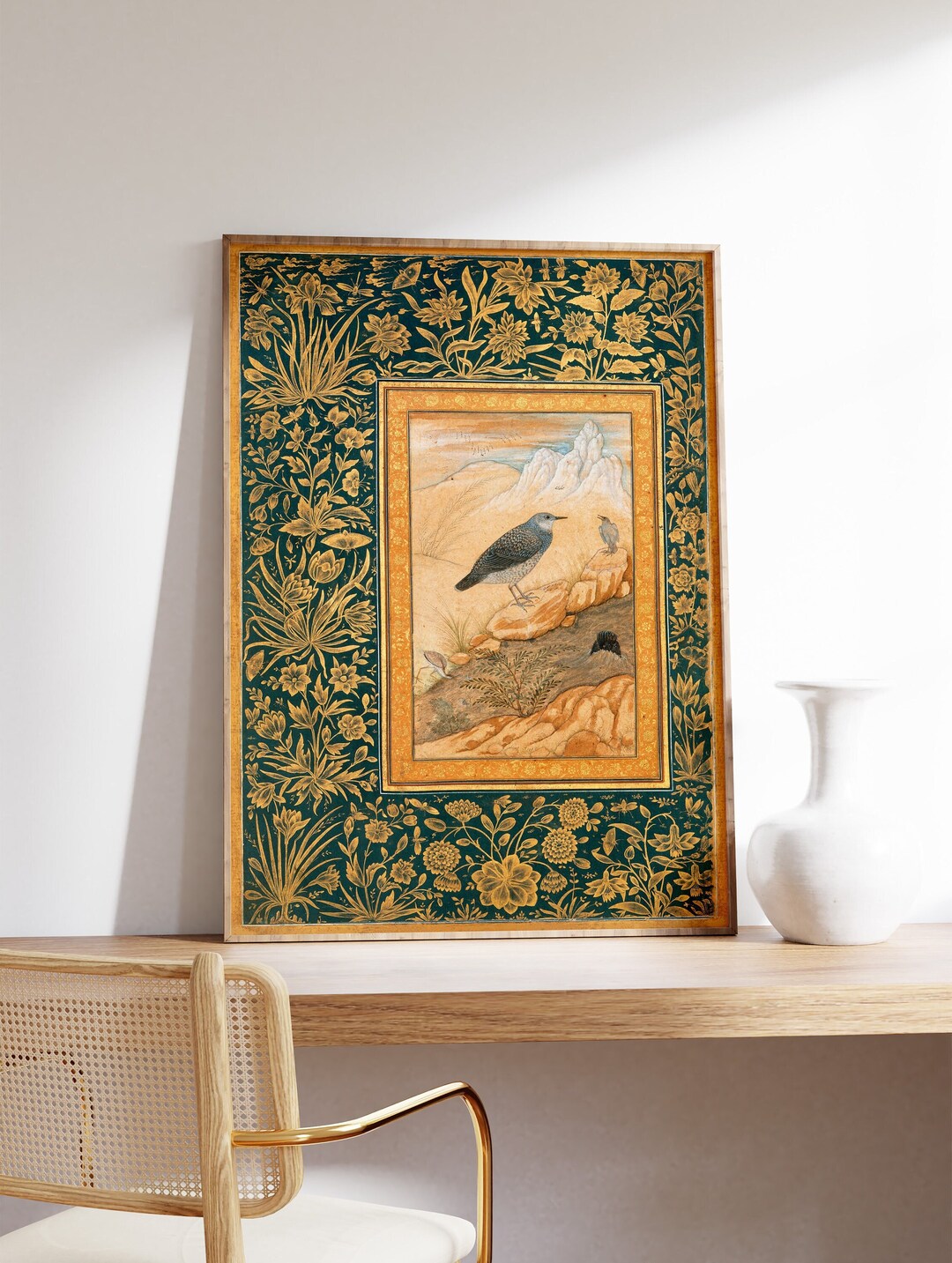 Indian Floral Art, Indian Art Print, Floral Art, Floral Print, Vintage