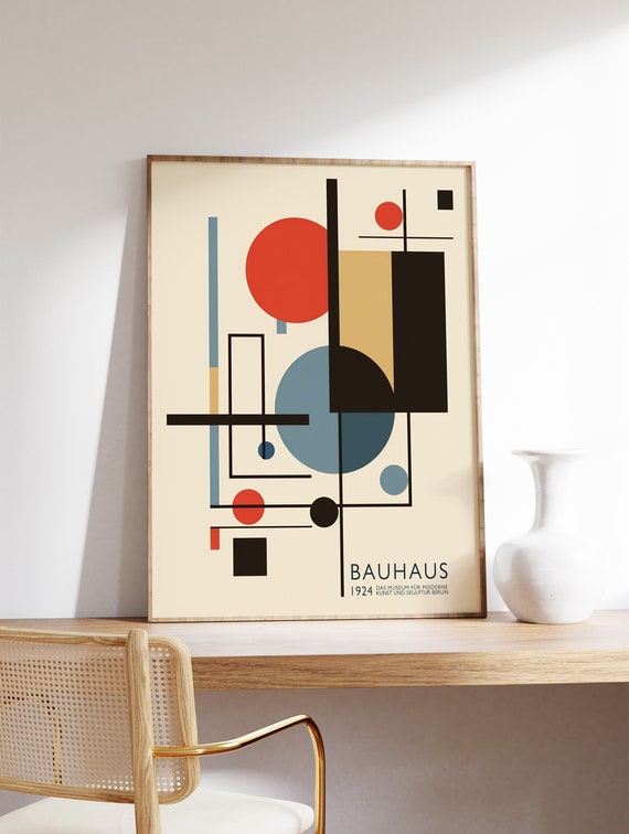 Retro Bauhaus Poster, Modernist Wall Art, Geometric Bauhaus Print, Abstract Decor, Graphic Design Poster, Minimalist Art Print, A1/A2/A3/A4
