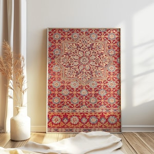 Islamic Floral Art Poster, Traditional Islamic Pattern Print, Islamic Geometric Artwork, Arabic Calligraphy Poster, Muslim Art, Muslim Gift