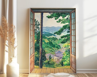 Henri Matisse Open Window Print, Japanese Floral Fauvism Wall Art