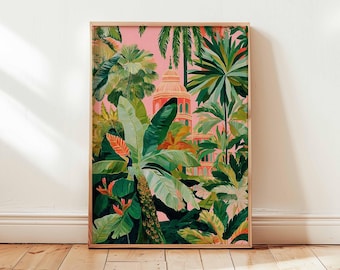 Tropische jungle-poster, poster botanische groene bladeren
