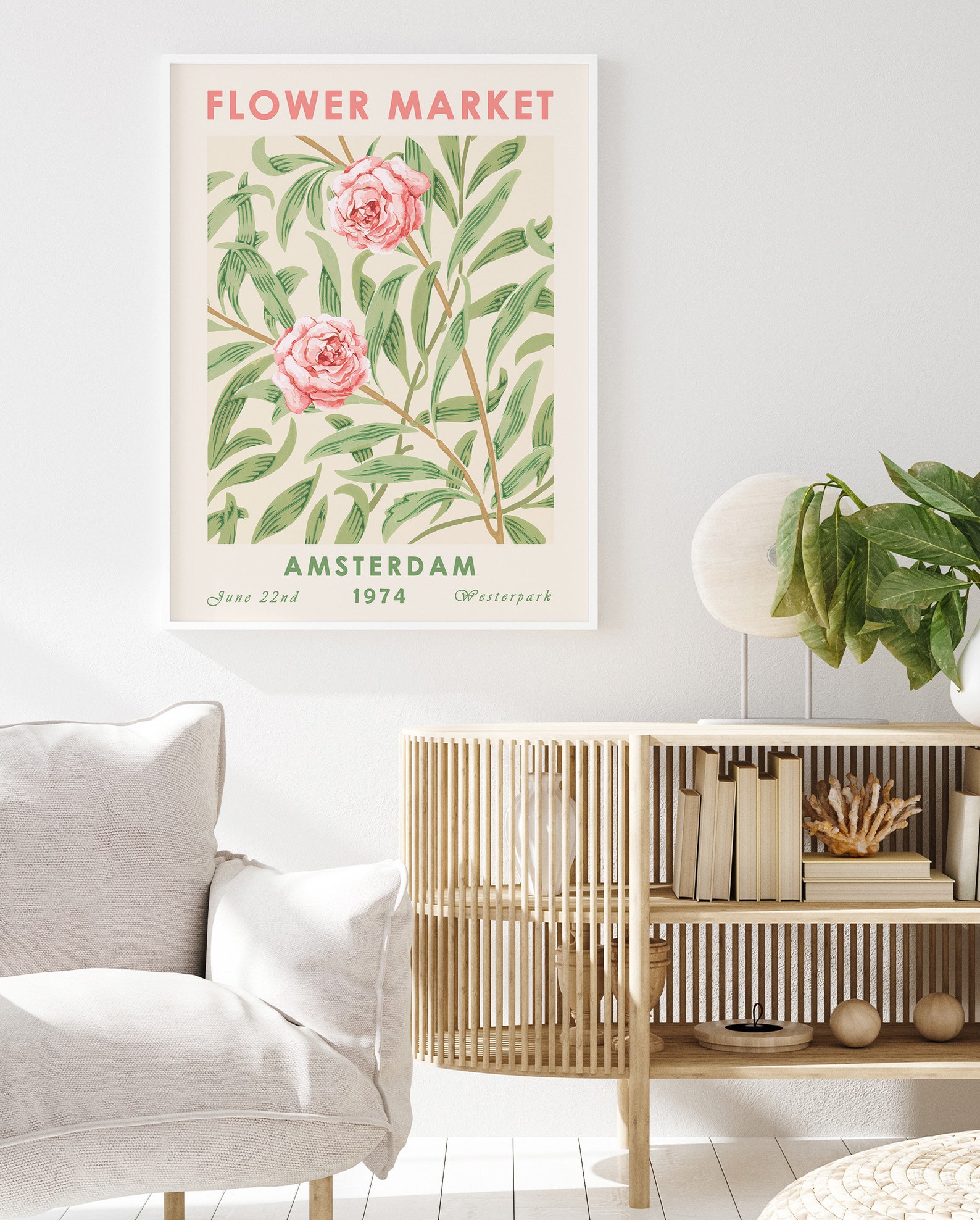 Poster Flower Market Amsterdam – Stampa D'arte Vintage – Regalo Per Fioristi – Stampe Di Qualità