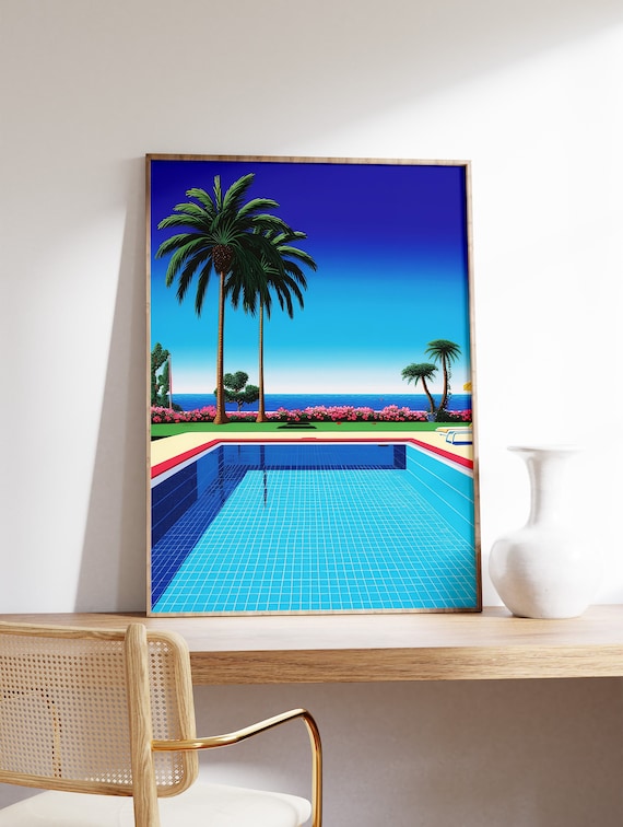 アート・デザイン・音楽 Swimming Pool Poolside - - - - - 🎨 Hiroshi Nagai #citypop #groove #popart