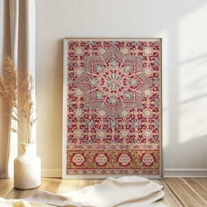 Islamic Floral Art Poster, Traditional Islamic Pattern Print, Islamic Geometric Artwork, Arabic Calligraphy Poster, Muslim Art, Muslim Gift