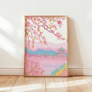 Kirschblüten Poster, Sakura Wandkunst, Japan Poster, Blumendruck, Japanische Baum Dekoration, Natur Kunst Geschenk Druck