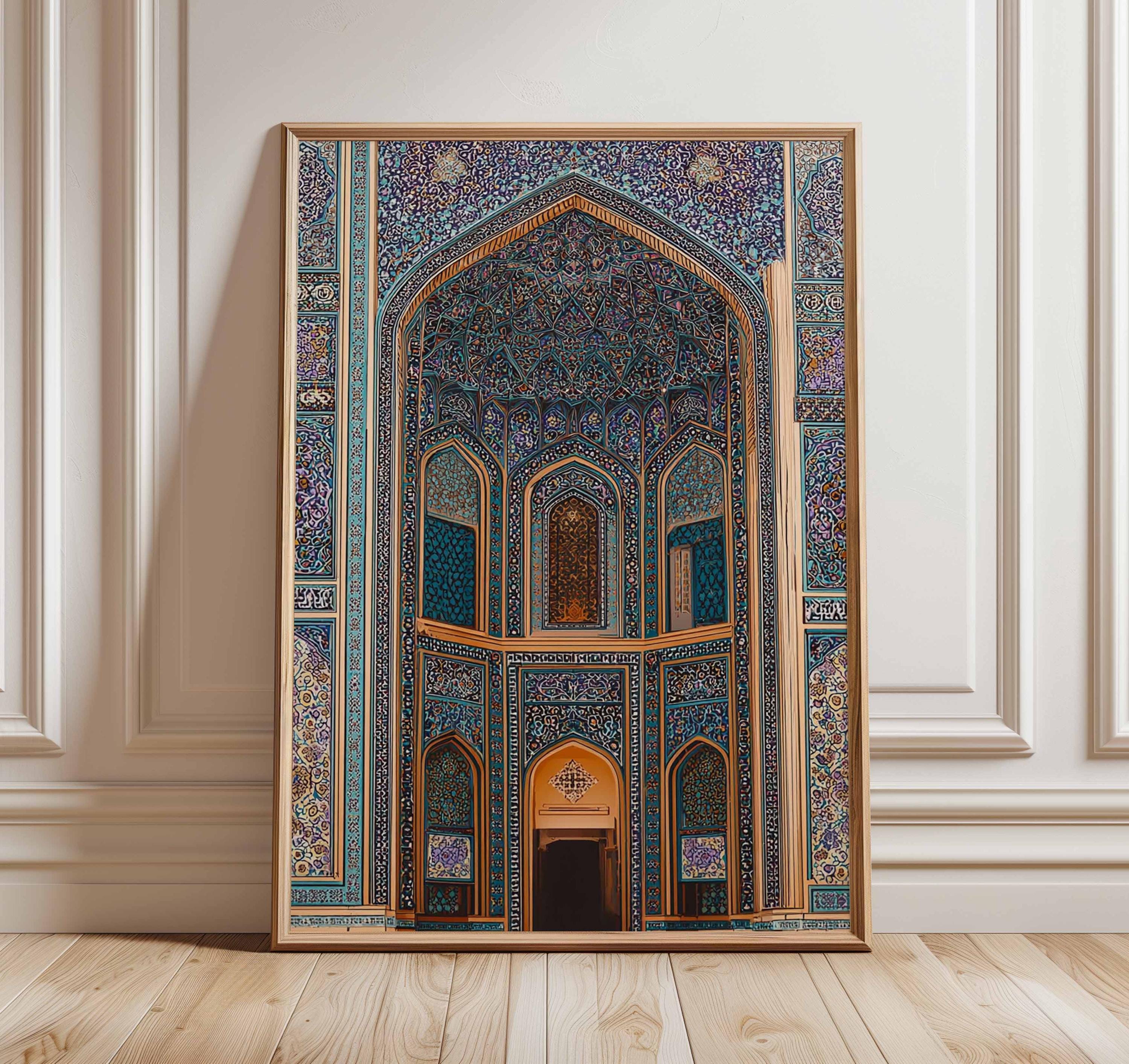 Islamic Architecture Poster, Persian Mosque Wall Art, Middle