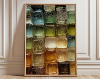 Abstract Glass Block Art Print, Modern Texture Poster