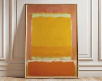 Abstract Color Field Poster, Modern Minimalist Wall Art Print, Mid Century Inspired Home Decor, Orange Yellow Artwork, Contemporary Print