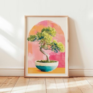Japanese Bonsai Poster, Zen Tree Print, Japanese Nature Wall Art, Minimalist Poster, Bonsai Tree Decor, Botanical Art Print