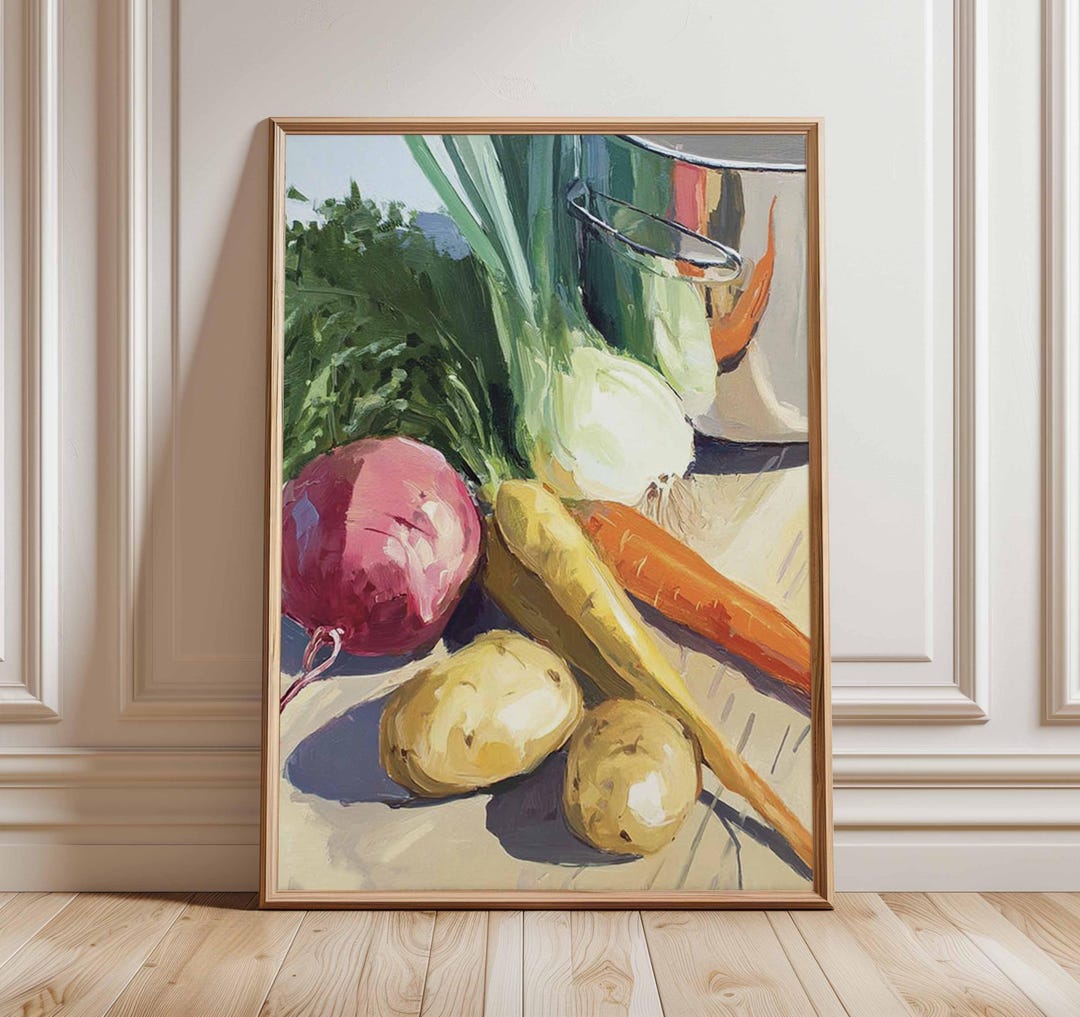 Farmhouse Kitchen Still Life Art Print | Rustic Produce Poster - Etsy