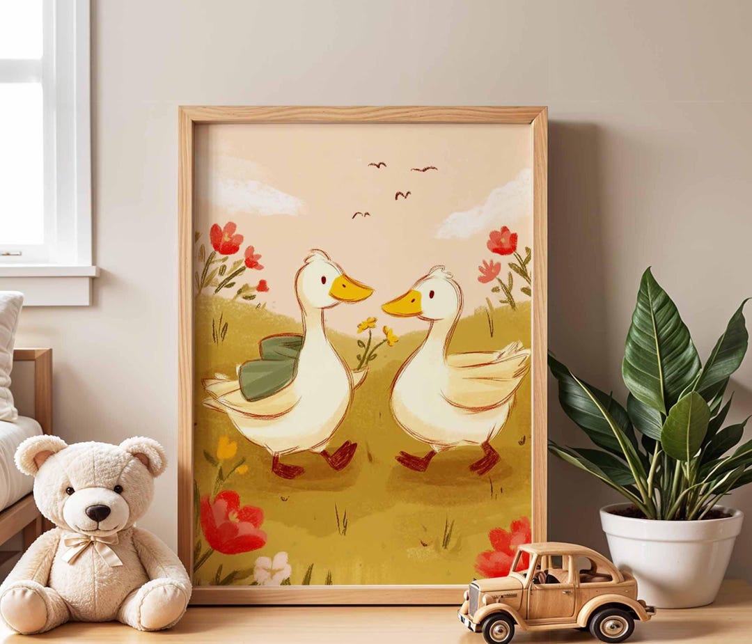 Duck Nursery Poster, Farm Animal Kids Wall Art, Baby Room Duck Print ...