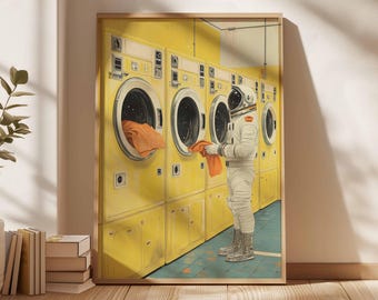 Retro Sci-Fi Poster, Surreal 70s Space Art Print