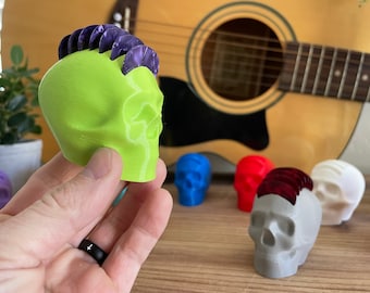 Skull Guitar Pick Holder | Holds 7 Guitar Picks | Musician Gift