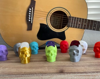 Skull Guitar Pick Holder | Holds 7 Guitar Picks | Musician Gift