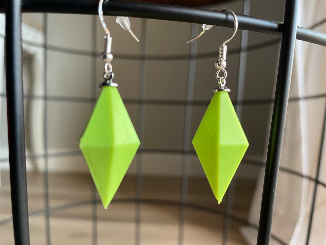 Cosplay Sims Plumbob Earrings Expertly Crafted and Unique Accessories