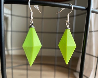 Cosplay Sims Plumbob Earrings - Expertly Crafted and Unique Accessories for Gamers - Sims Diamond Earrings