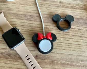 Mickey and Minnie Mouse Apple Watch Charger Charm - Bring the Magic of Disney to Your Apple Watch